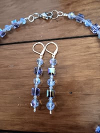 Image 5 of BLUE SWAROVSKI CUBES WITH PRECIOSA AND CZECH BICONE CRYSTAL BEADS