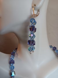 Image 6 of BLUE SWAROVSKI CUBES WITH PRECIOSA AND CZECH BICONE CRYSTAL BEADS
