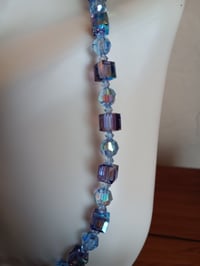 Image 8 of BLUE SWAROVSKI CUBES WITH PRECIOSA AND CZECH BICONE CRYSTAL BEADS