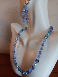 Image 9 of BLUE SWAROVSKI CUBES WITH PRECIOSA AND CZECH BICONE CRYSTAL BEADS