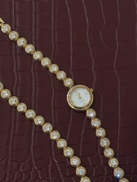 Image 2 of Vintage J. Laurent Rhinestone Watch & Tennis Bracelet Set