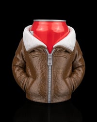 Image 1 of 3D Printed Leather Jacket Can Holder – Drink Cooler Gift