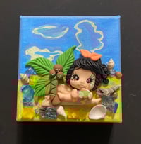 Image 1 of Mixed Media Beach Beauty 4x4 Painting