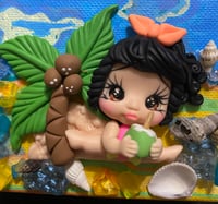 Image 3 of Mixed Media Beach Beauty 4x4 Painting