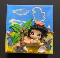 Image 4 of Mixed Media Beach Beauty 4x4 Painting