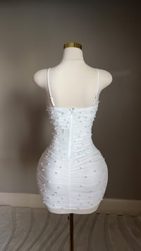 Image 5 of Elise pearl mini dress (white)
