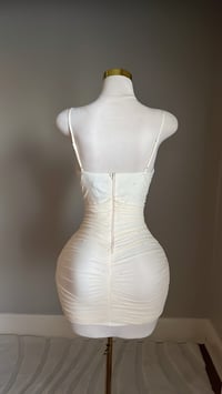 Image 5 of Addison rhinestone mini dress (cream)