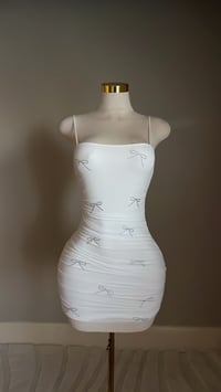 Image 2 of Lucia bow mini dress