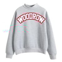 High Neck Crew Neck Fleece - Arched 2 Color Woodrow Lettering