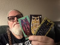 Image 2 of Kevin Seconds - Tiny Free Verse Owls / 3-Piece Micro Art Set & Zine Series, Vol. 2 / #6 of 65