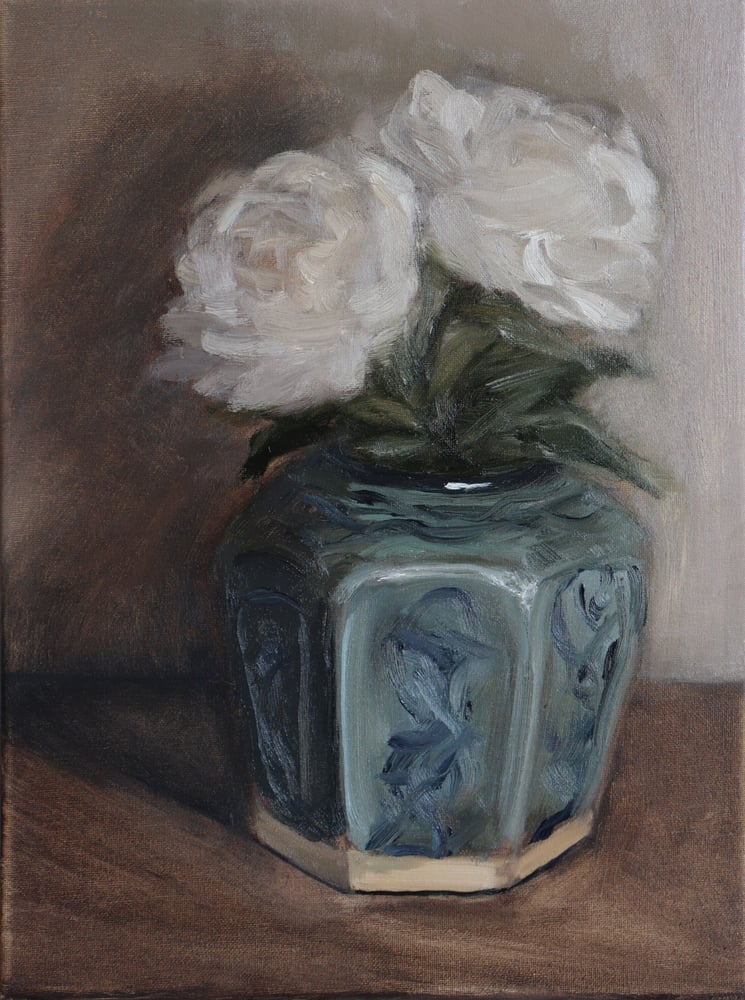 Image of Nature morte au pot à gingembre et aux fleurs