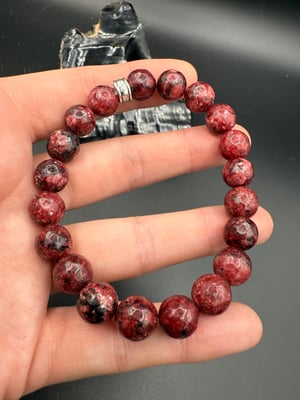 10mm Faceted Dyed Jade Stretch Bracelet 