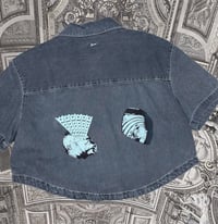 Image 1 of Medieval Cropped Denim Button Down- Large 1