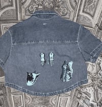 Image 1 of Medieval Cropped Denim Button Down- Medium 5