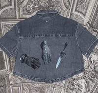 Image 1 of Medieval Cropped Denim Button Down- Medium 2