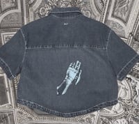 Image 1 of Medieval Cropped Denim Button Down- Small 5