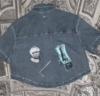 Image 1 of Medieval Cropped Denim Button Down- Small 4