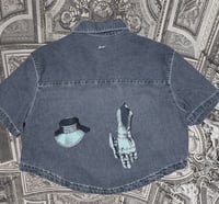 Image 1 of Medieval Cropped Denim Button Down- Small 1