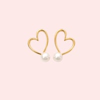 Image 1 of Sweetheart Pearl Earrings 