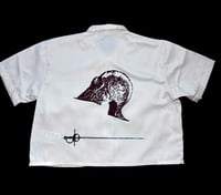 Image 1 of Medieval Dickies Cropped Button Down- Medium 3