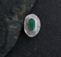 Image 1 of Big Silver Rustic Chrysoprase Ring