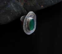 Image 2 of Big Silver Rustic Chrysoprase Ring