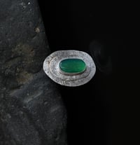 Image 4 of Big Silver Rustic Chrysoprase Ring