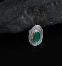 Image 5 of Big Silver Rustic Chrysoprase Ring
