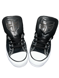 BLACK LEATHER SHIELD CHUCKS