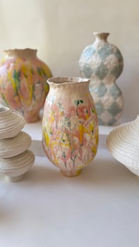 Image 2 of Curved Elliptical organic diamond vase -L