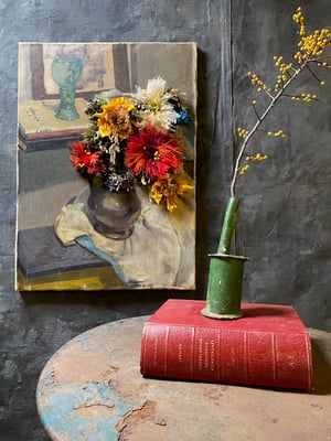 Image of altered perspective painting - still life blooms