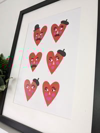Image 2 of A4 Heart Face Valentines Print
