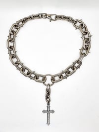 Image 1 of Barbed Devotion Neck Piece - Chrome