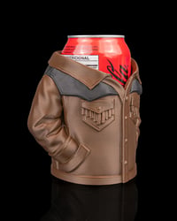 Image 2 of 3D Printed Suede Jacket Can Holder – 3D Drink Cooler Gift