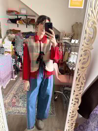 Image 2 of Deadstock Melton wool vest with grey plaid lining, large