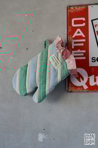 Image 1 of Gant de cuisine à volants vert/bleu