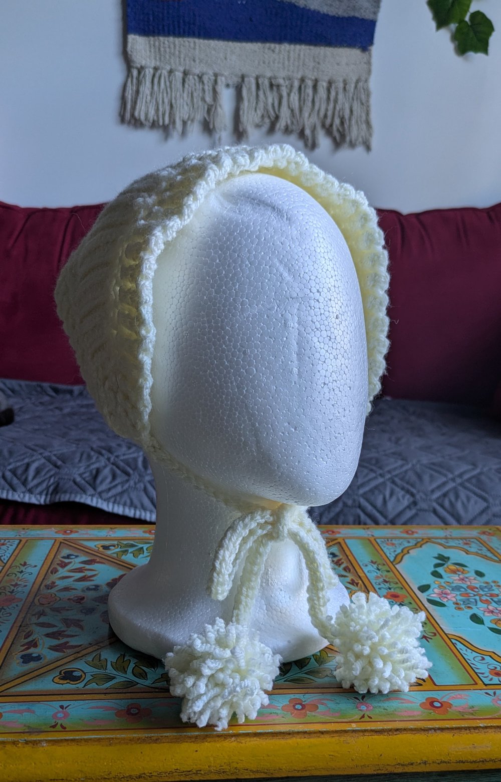 Image of Robin Ear Muffler with Pom Poms (MADE TO ORDER)