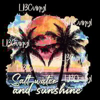 Saltwater & Sunshine Palms DTF PNG Download