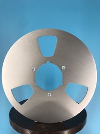 Image 1 of Burlington Recording 12.5" SILVER Aluminum NAB Metal Flanges (PAIR)