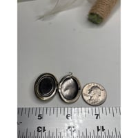 Image 2 of Vintage Rose Oval Locket Necklace — Floral Glass Cameo in Antique Brass, Romantic Heirloom Pendant