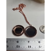 Image 3 of Rose Gold Photo Locket Necklace | Handpainted Rose Art | 25mm