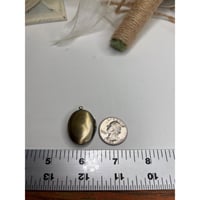 Image 3 of Vintage Rose Oval Locket Necklace — Floral Glass Cameo in Antique Brass, Romantic Heirloom Pendant