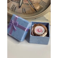 Image 5 of Rose Gold Photo Locket Necklace | Handpainted Rose Art | 25mm