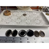 Image 6 of Dried Flower Oval Lockets Trio  18x25mm  Brass &amp; Silver-Tone Metal Frame  Antique Finish