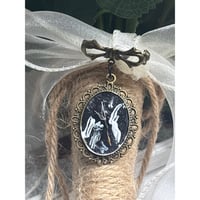Image 1 of Bridal Bouquet Memory Brooch  – Bronze Pin, Dandelion Seed, Handpainted Wish