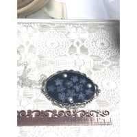 Image 1 of Remember Me Pendant or Pin: Real Forget Me Not Flowers, Faux Pearls, Handmade in San Diego