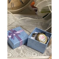 Image 6 of Bridal Bouquet Charm: Vintage Bowknot Pin | Handpainted Flower | Brass Locket