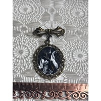 Image 2 of Bridal Bouquet Memory Brooch  – Bronze Pin, Dandelion Seed, Handpainted Wish