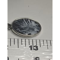 Image 4 of Handmade Art: Painted With Dandelion Seed |Make a Wish Pendant|  Silver Tone Oval w/Chain