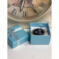 Image 4 of Bridal Bouquet Charm: Forget-Me-Knot & Faux Pearls Silver Dove Frame | Handmade in San Diego